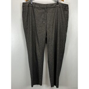 NEW! Talbots High Waist Straight Dress Pants 24W Plus Wool Blend Metallic Thread